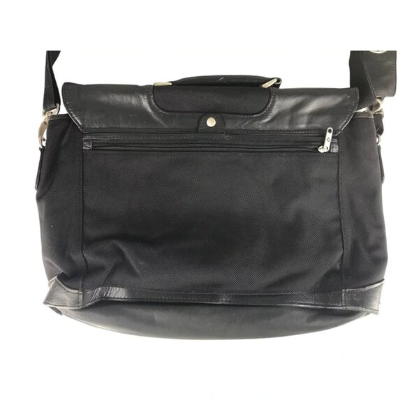 Samsonite Unisex Black Leather Pockets Dividers Detachable‎ Strap Laptop Bag - Picture 7 of 11